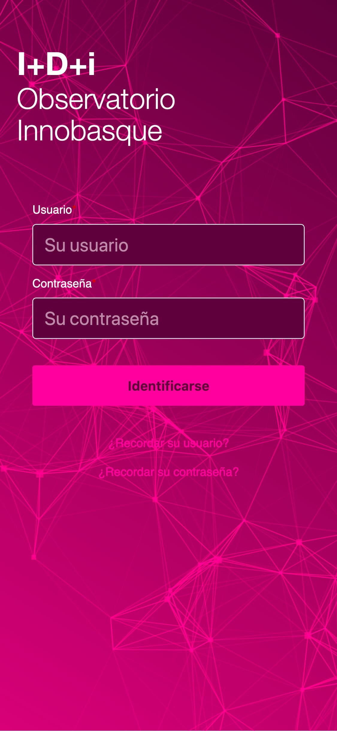 Login en un smartphone