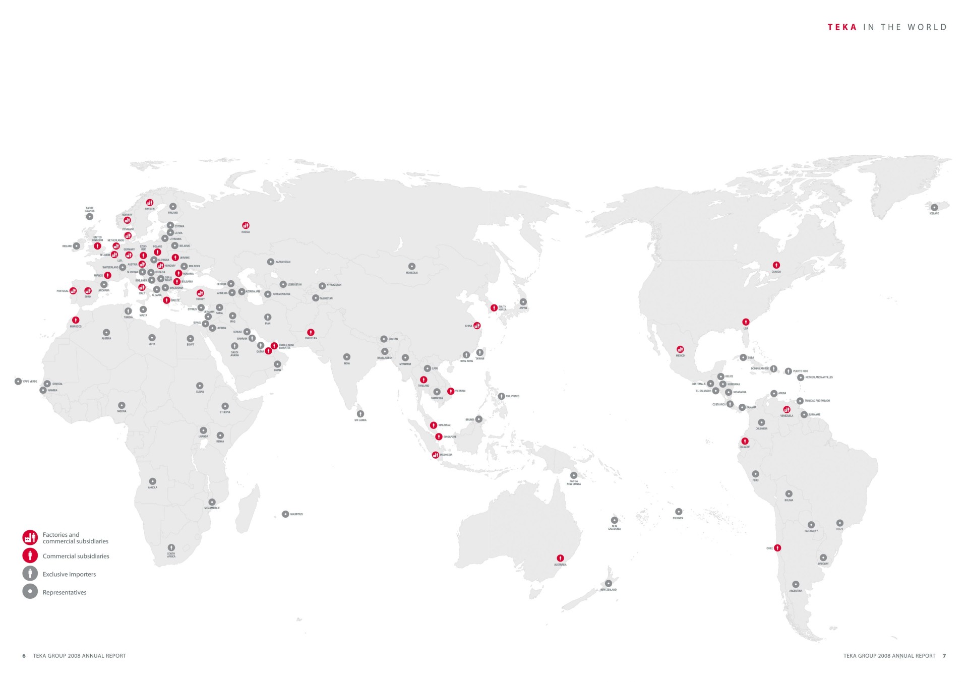 Mapa de Teka en el mundo