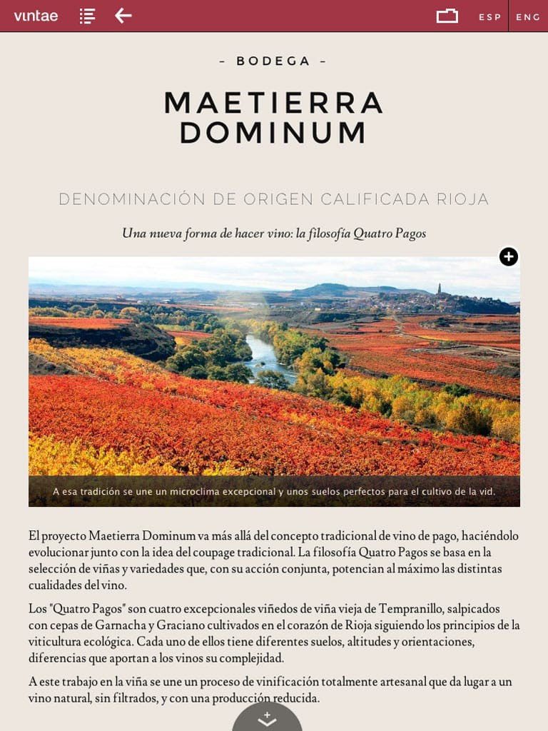 Descripción de bodega